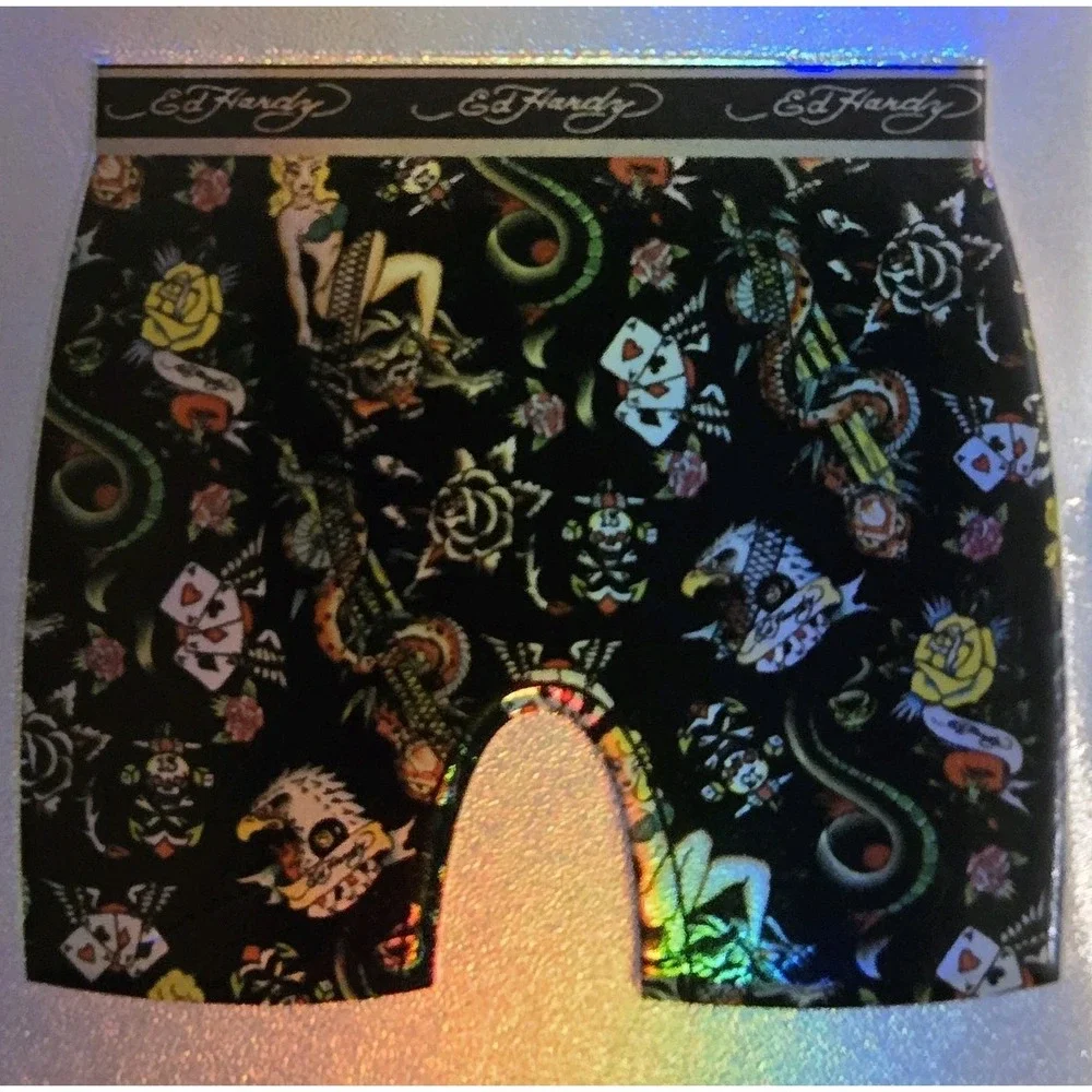 Ed Hardy 4 Performance Boxer Briefs Moisture Wick Stretch Soft Mens Size XL